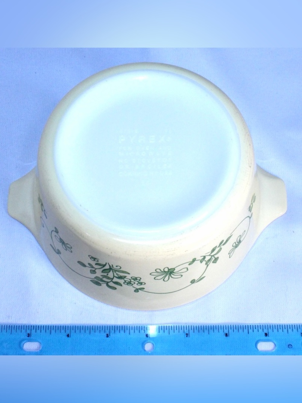 PYREX Milk Glass “Shenandoah” “Wintergreen” Cinderella Dish 1L Model 473 B - Picture 7 of 8